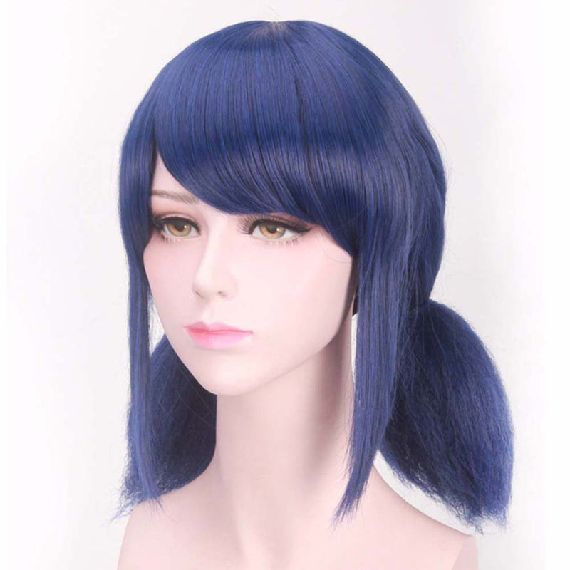 Cartoon Miraculous Ladybug Cosplay Wig Double Ponytail Braids Blue Hair