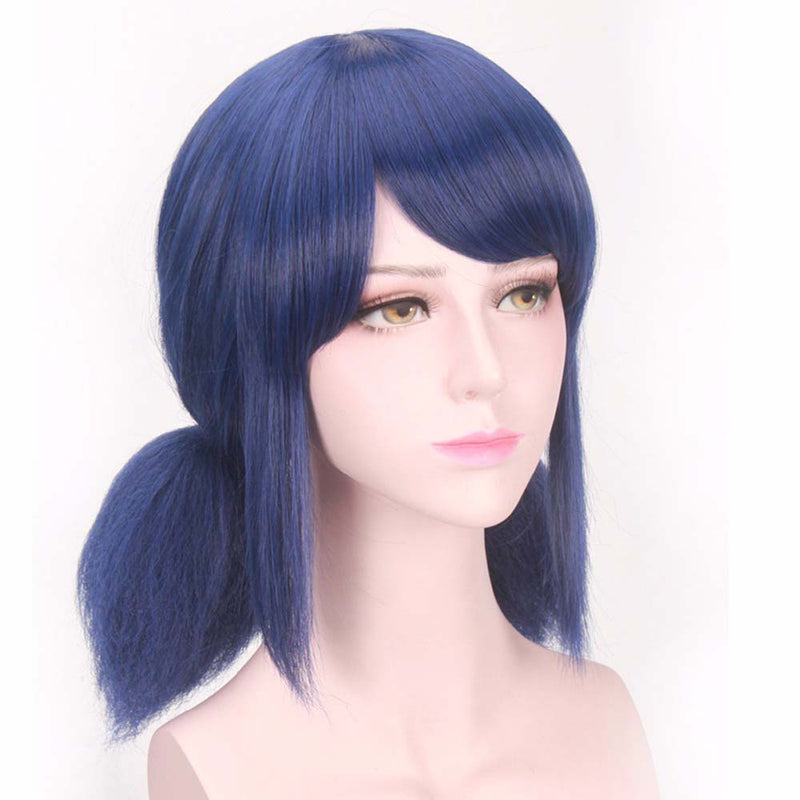 Cartoon Miraculous Ladybug Cosplay Wig Double Ponytail Braids Blue Hair