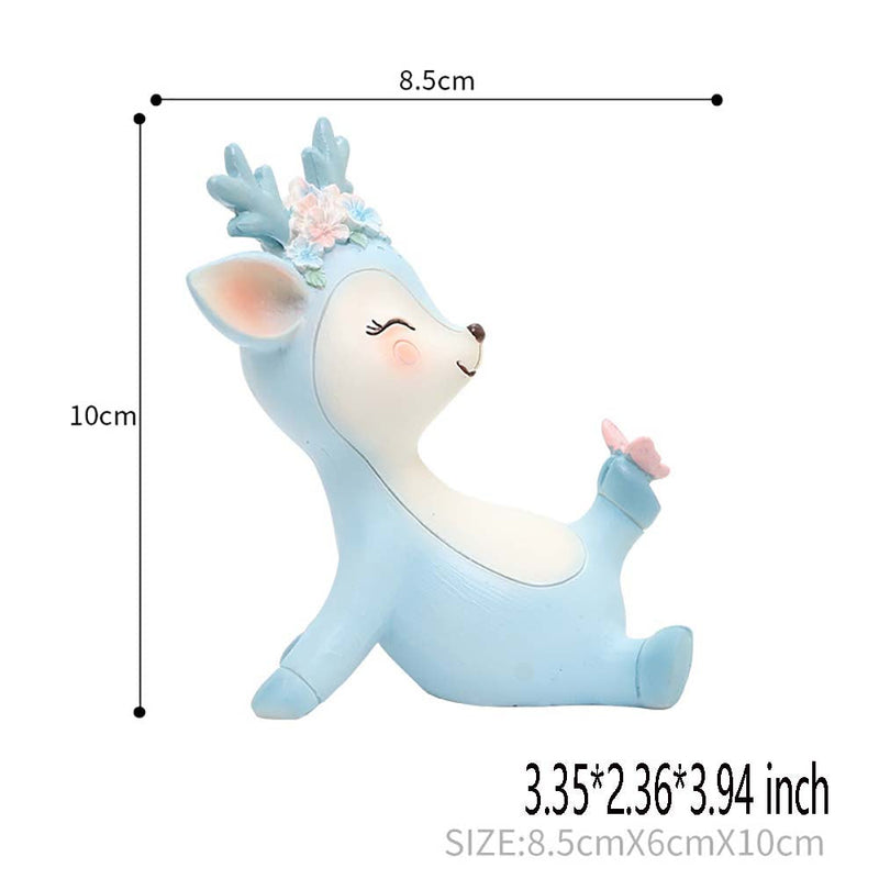 Cartoon Pink Blue Fawn Action Figure Interior Decoration Model Toy