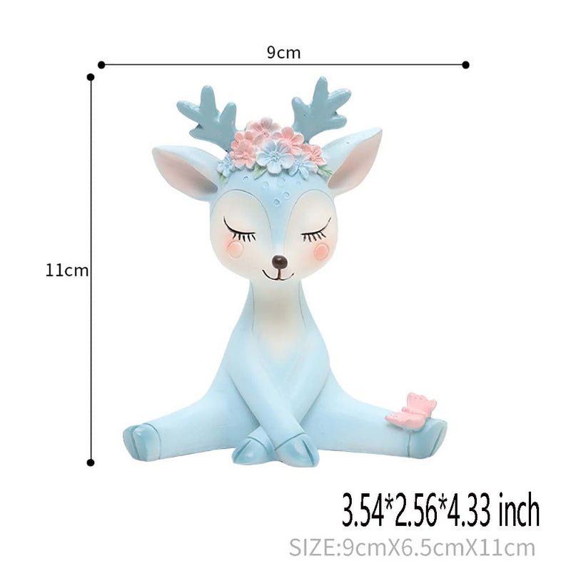 Cartoon Pink Blue Fawn Action Figure Interior Decoration Model Toy