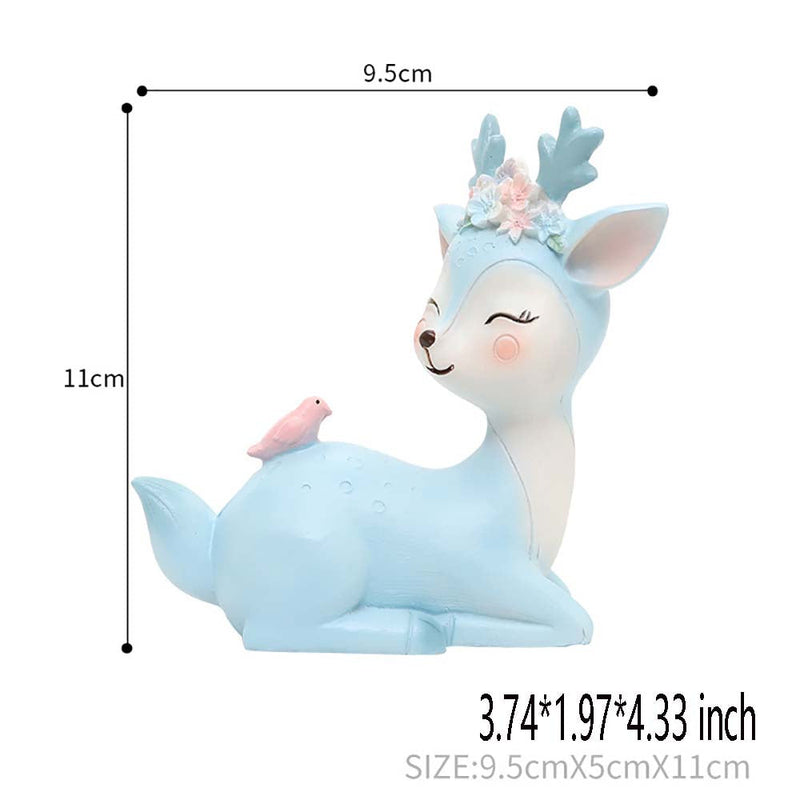 Cartoon Pink Blue Fawn Action Figure Interior Decoration Model Toy