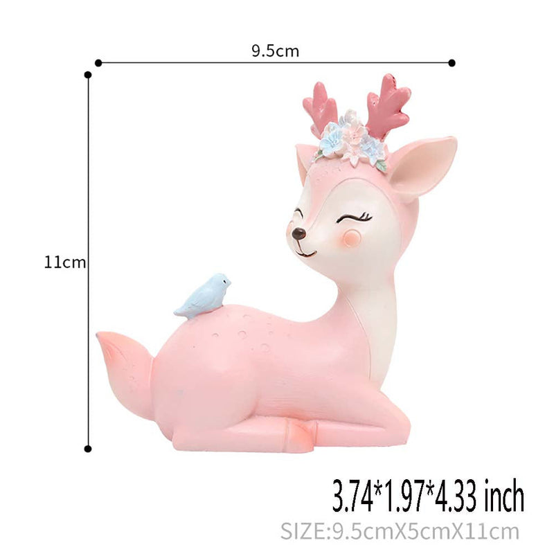 Cartoon Pink Blue Fawn Action Figure Interior Decoration Model Toy