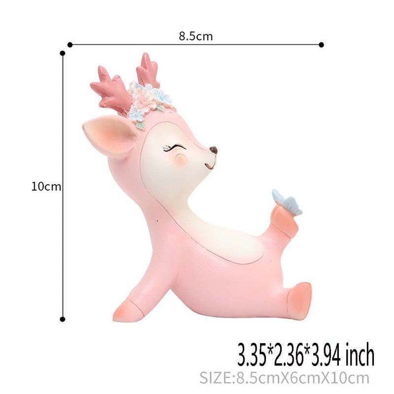 Cartoon Pink Blue Fawn Action Figure Interior Decoration Model Toy