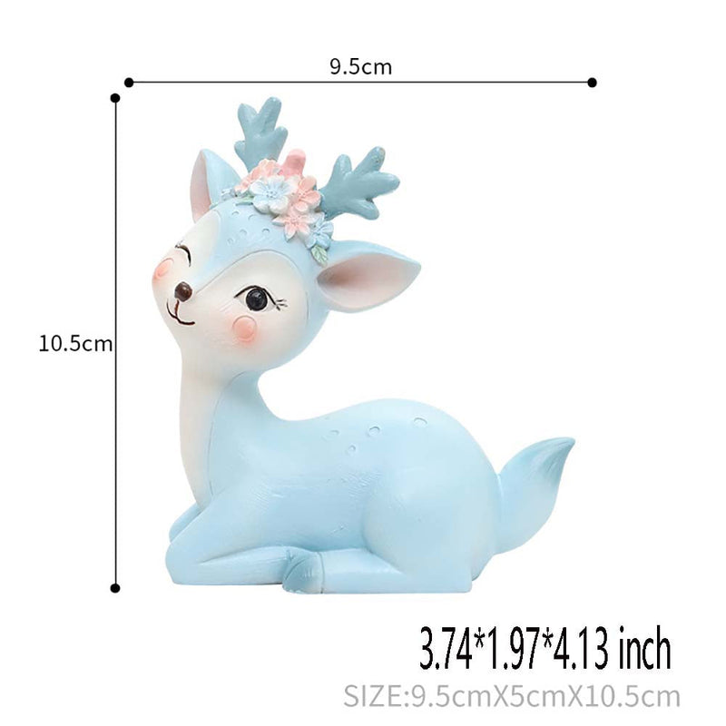 Cartoon Pink Blue Fawn Action Figure Interior Decoration Model Toy