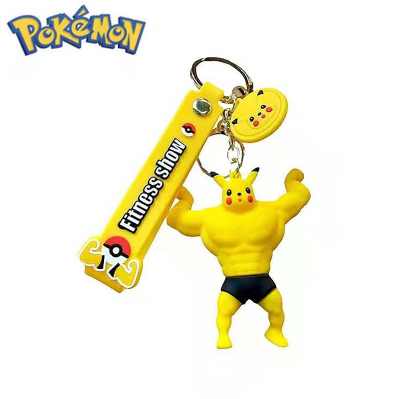 Cartoon Pokemon Muscle Man Mini Model Fashion Keychain Kid Gift