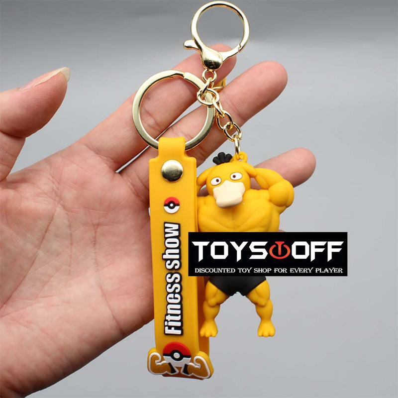 Cartoon Pokemon Muscle Man Mini Model Fashion Keychain Kid Gift