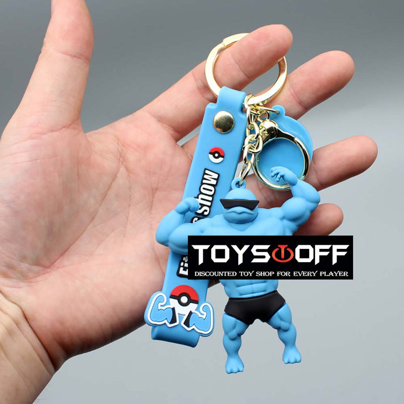 Cartoon Pokemon Muscle Man Mini Model Fashion Keychain Kid Gift