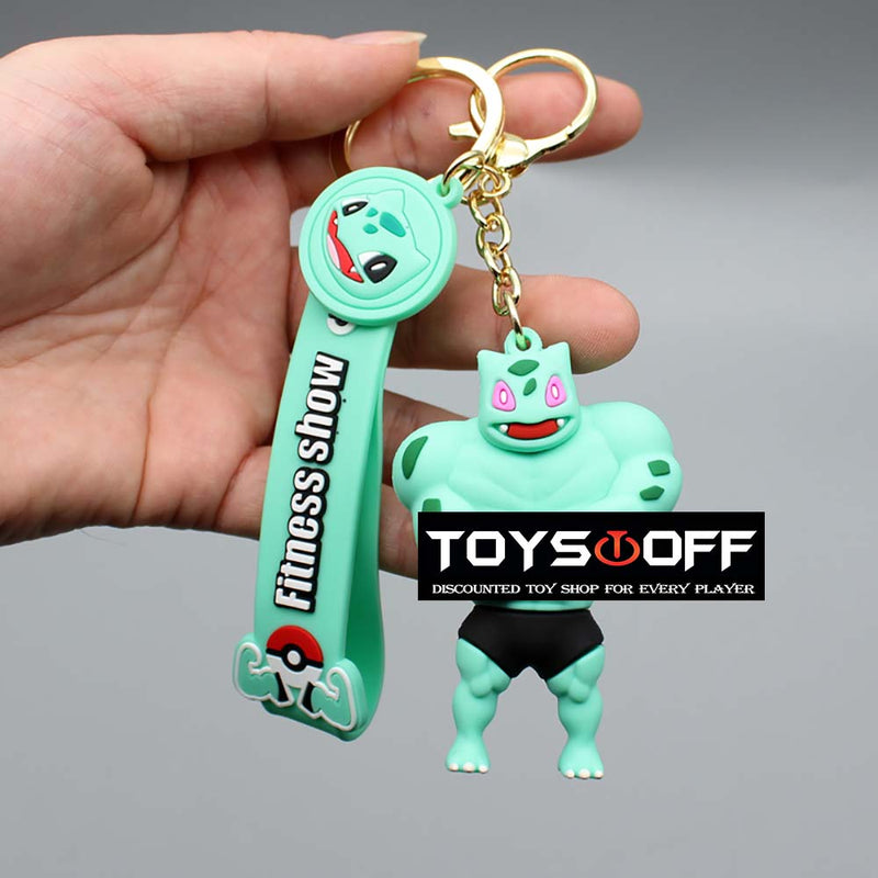 Cartoon Pokemon Muscle Man Mini Model Fashion Keychain Kid Gift