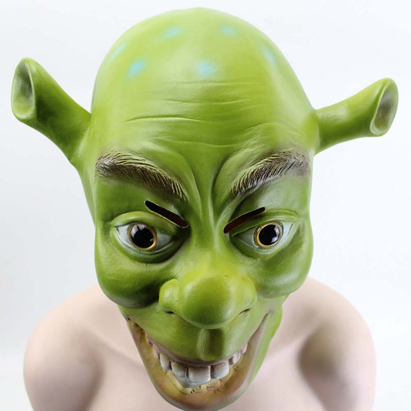 Cartoon Shrek Mask Helmet Halloween Cosplay Funny Party Headgear Prop