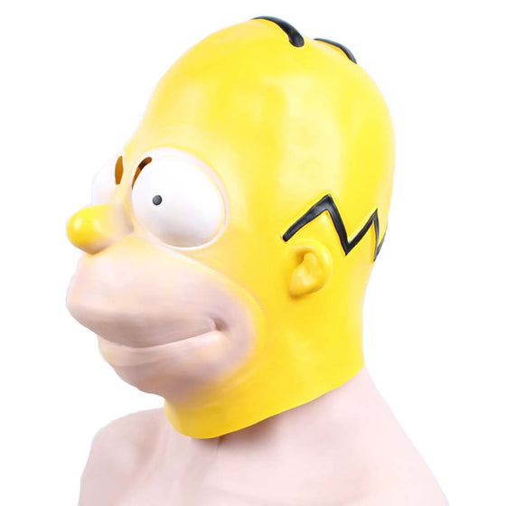 Cartoon The Simpsons Mask Helmet Halloween Funny Party Headgear Prop