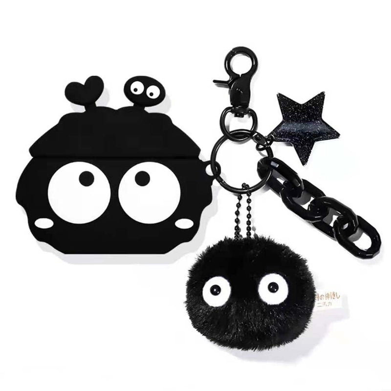 Creative Spirited Away Black Carbon Coal Ball Apple Airpod Case