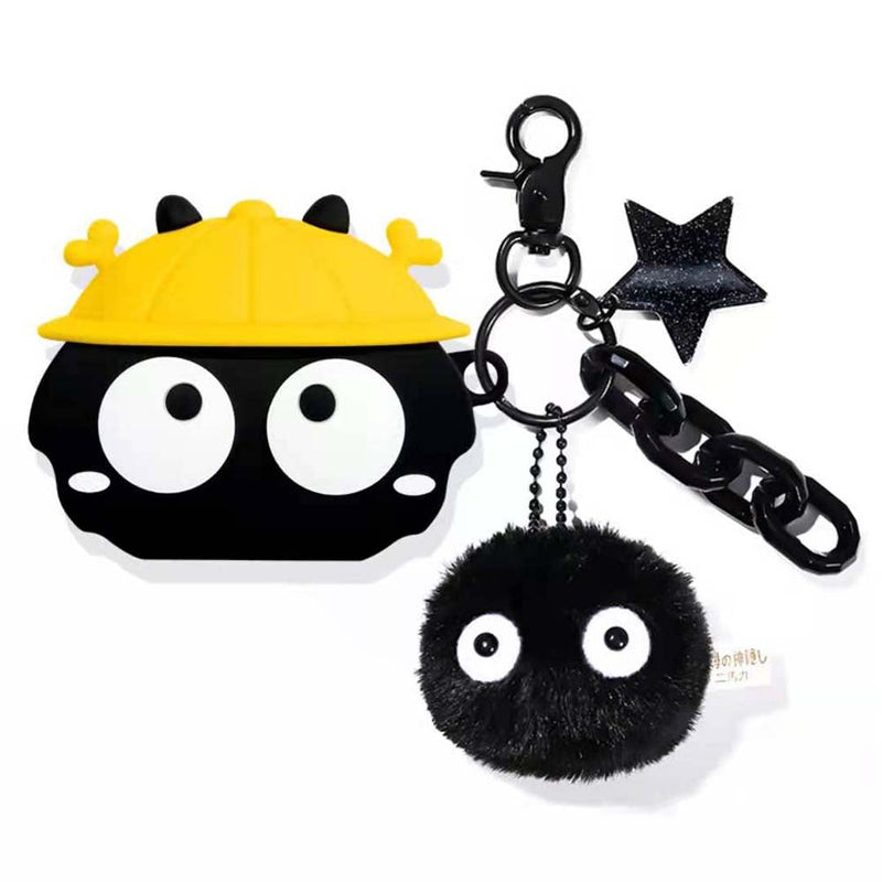 Creative Spirited Away Black Carbon Coal Ball Apple Airpod Case