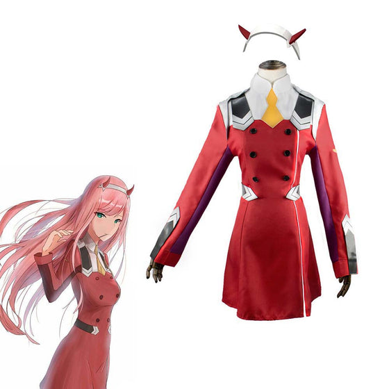 DARLING in the FRANXX 02 ZERO TWO Cosplay Uniform With Headwear