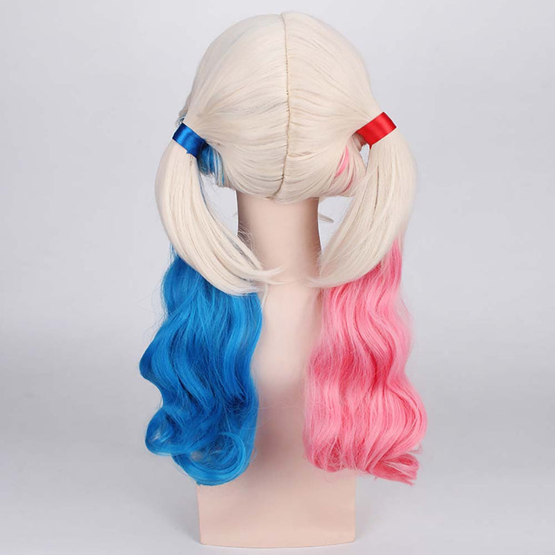 Harleen Quinzel Cosplay Wig Party Cool Ponytails Hair