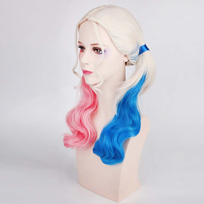 Harleen Quinzel Cosplay Wig Party Cool Ponytails Hair