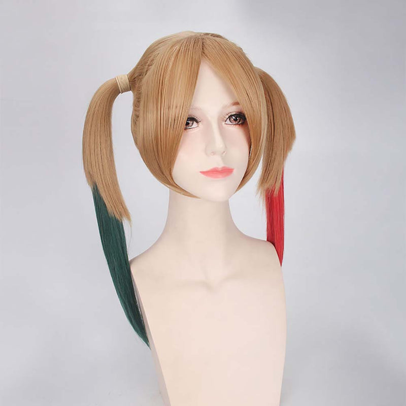 Harleen Quinzel Cosplay Wig Party Cool Straight Ponytail