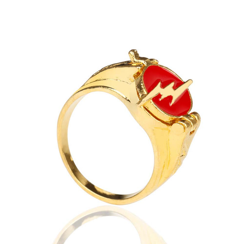 DC Movie Cos Superhero Lightning Logo Justice League Flash Ring