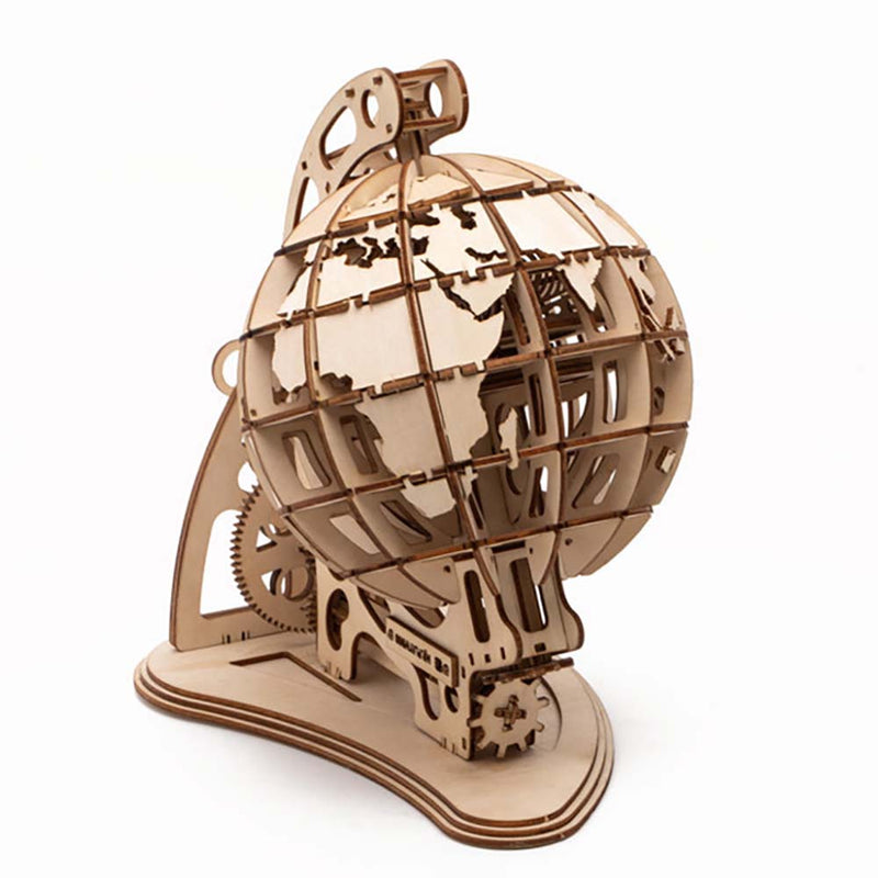 DIY 3D Globe Wooden Mechanical Transmission Model Assembled Educational Toy - Toysoff.com