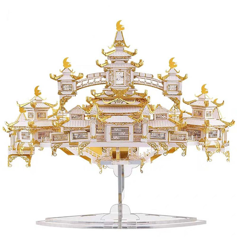 DIY Chinese Wind Ancient Myth Moon Palace 3D Architectural Model Metal Puzzle - Toysoff.com