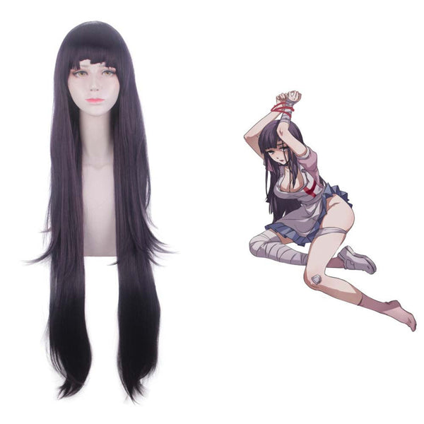 Danganronpa Mikan Tsumiki Cosplay Wig Halloween Party Black Long Hair