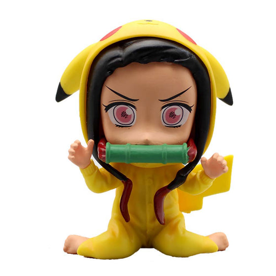 Demon Slayer Kamado Nezuko Cos Pikachu Action Figure Funny Toy 9cm