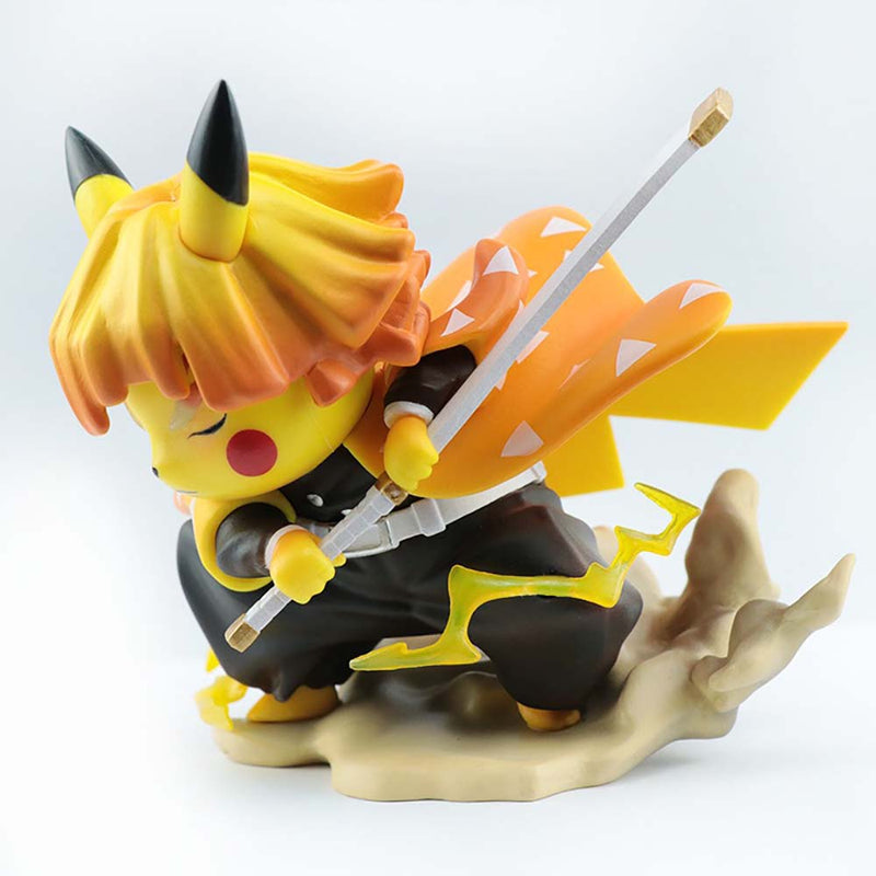 Demon Slayer Pikachu Cos Agatsuma Zenitsu Action Figure Toy 10cm