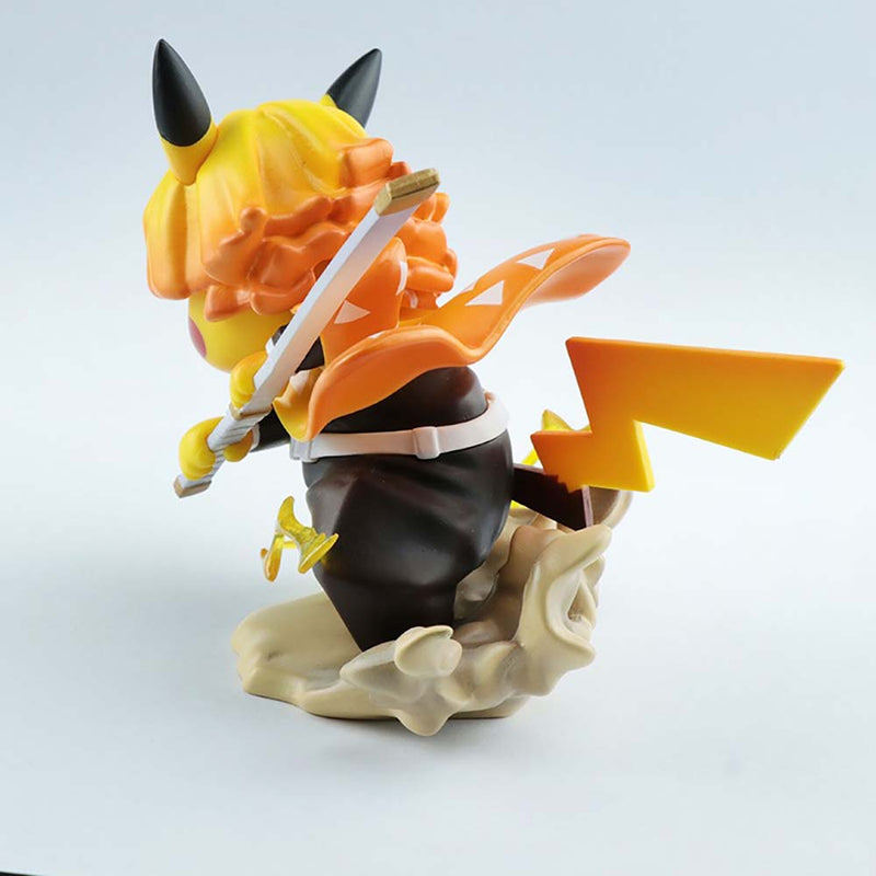 Demon Slayer Pikachu Cos Agatsuma Zenitsu Action Figure Toy 10cm