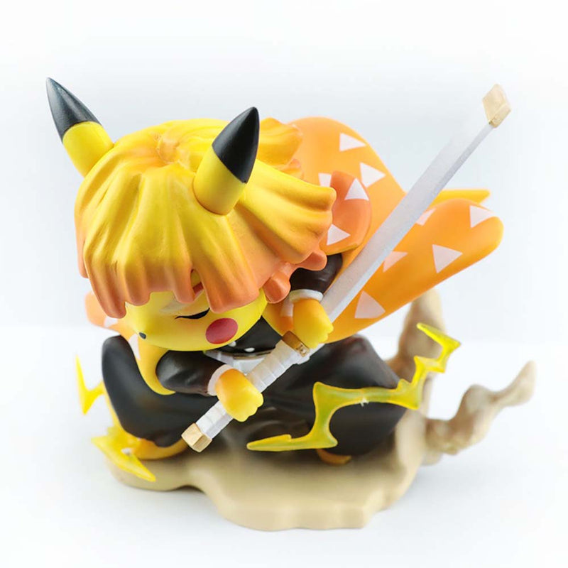 Demon Slayer Pikachu Cos Agatsuma Zenitsu Action Figure Toy 10cm