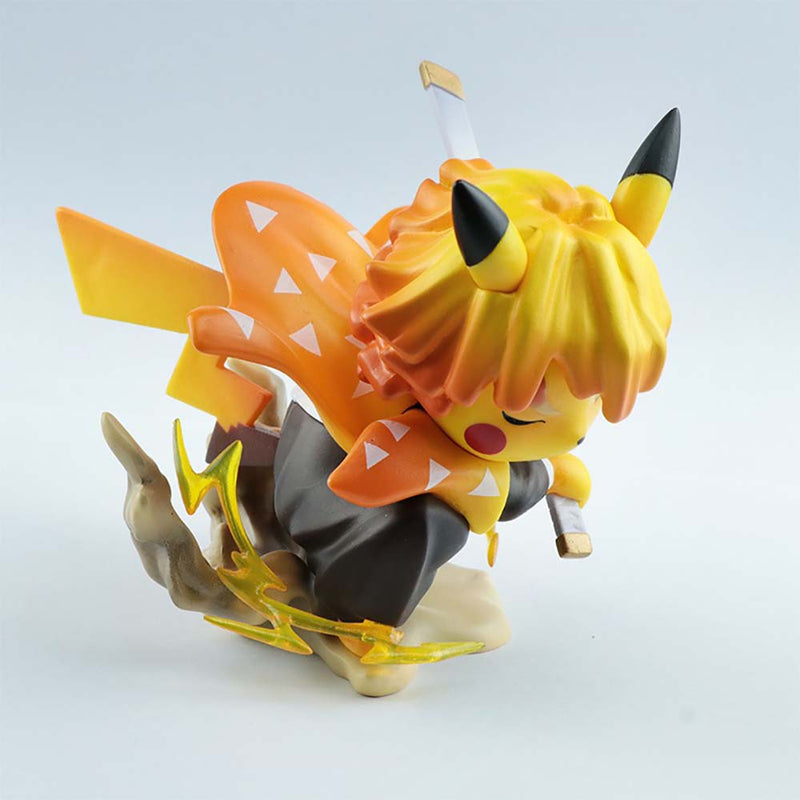 Demon Slayer Pikachu Cos Agatsuma Zenitsu Action Figure Toy 10cm