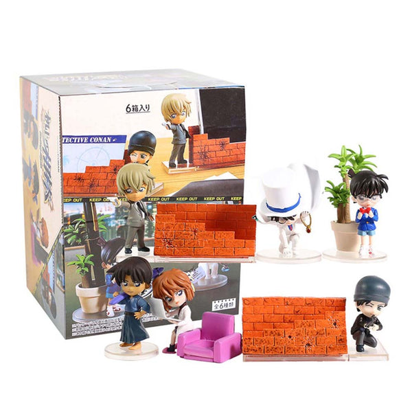 Detective Conan Sherry Hattori Heiji Action Figure Mini Toy 6pcs