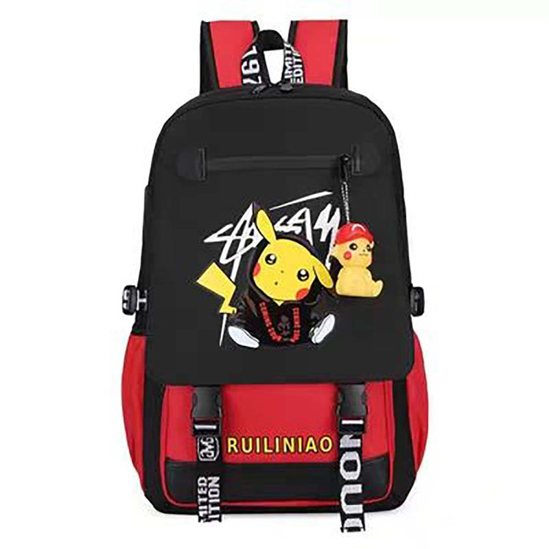 Disney Cartoon Pikachu Charging Computer Multi Function Middle School Students Travel Backpack - Toysoff.com