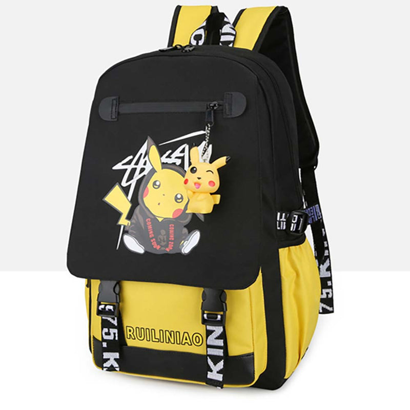 Disney Cartoon Pikachu Charging Computer Multi Function Middle School Students Travel Backpack - Toysoff.com