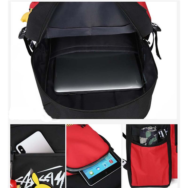 Disney Cartoon Pikachu Charging Computer Multi Function Middle School Students Travel Backpack - Toysoff.com