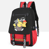 Disney Cartoon Pikachu Charging Computer Multi Function Middle School Students Travel Backpack - Toysoff.com