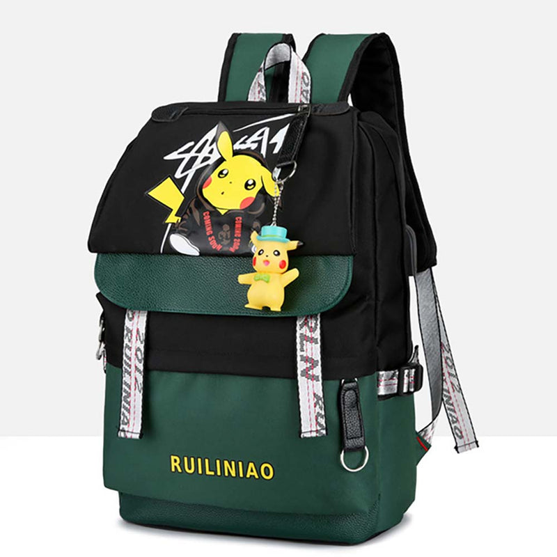 Disney Cartoon Pikachu Charging Computer Multi Function Middle School Students Travel Backpack - Toysoff.com