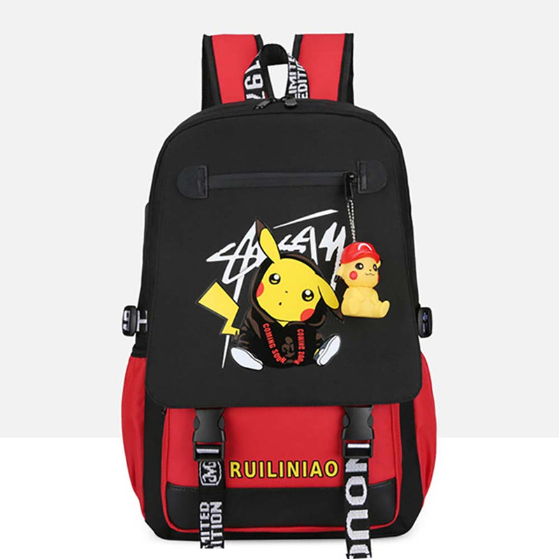 Disney Cartoon Pikachu Charging Computer Multi Function Middle School Students Travel Backpack - Toysoff.com