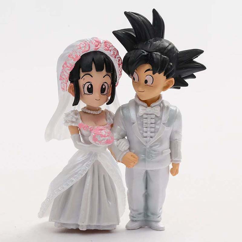 Dragon Ball Son Goku Chichi Wedding Q Ver Action Figure 9cm