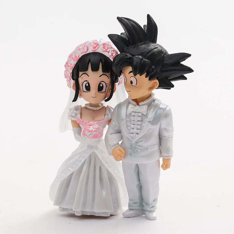 Dragon Ball Son Goku Chichi Wedding Q Ver Action Figure 9cm