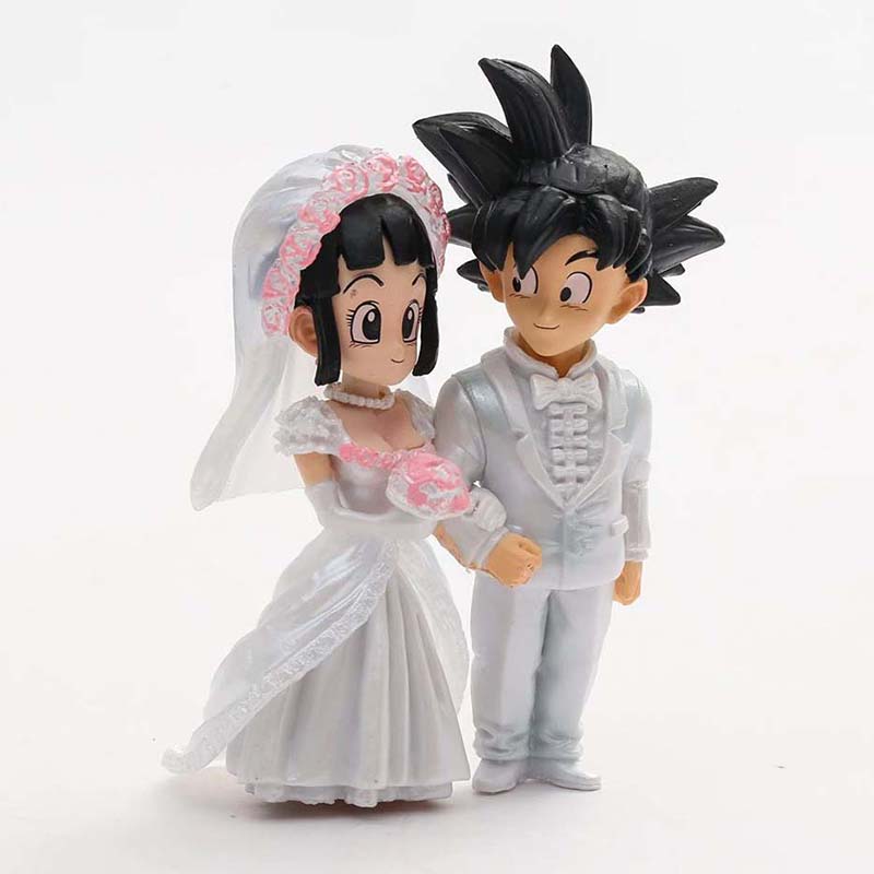 Dragon Ball Son Goku Chichi Wedding Q Ver Action Figure 9cm