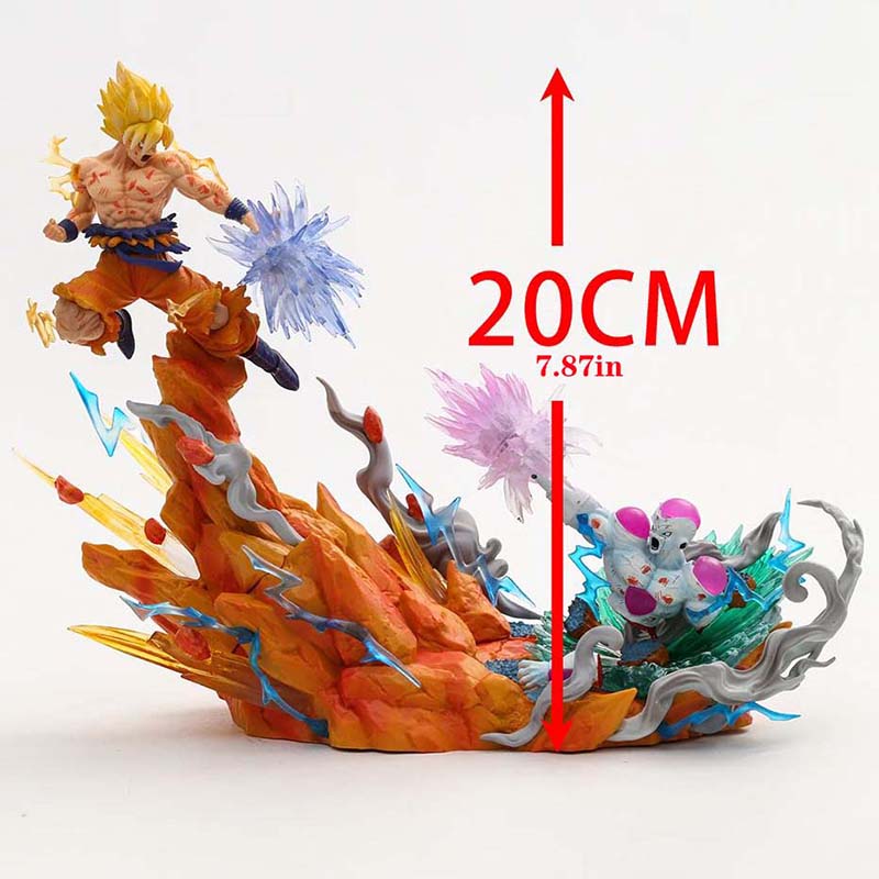 Dragon Ball Son Goku VS Frieza Action Figure Toy with Light 20cm