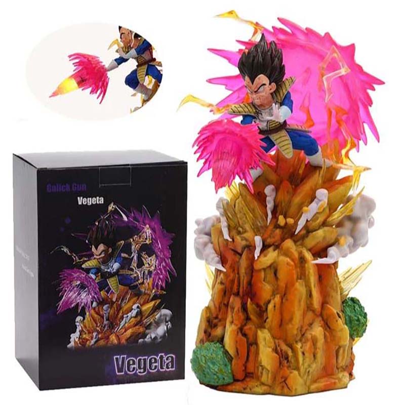 Dragon Ball Son Goku vs Vegeta Action Figure Toy with Light