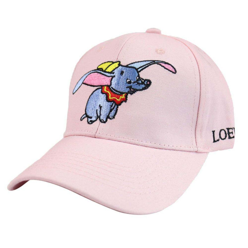 Dumbo Cotton Embroidery Baseball Cap Outdoor Casual Girls Sun Hat Pink - Toysoff.com