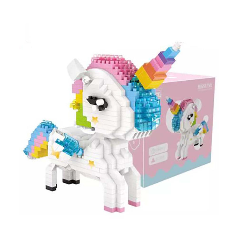 Building Blocks Unicorn Cartoon Model Educational Bricks DIY Kids Toy - Toysoff.com