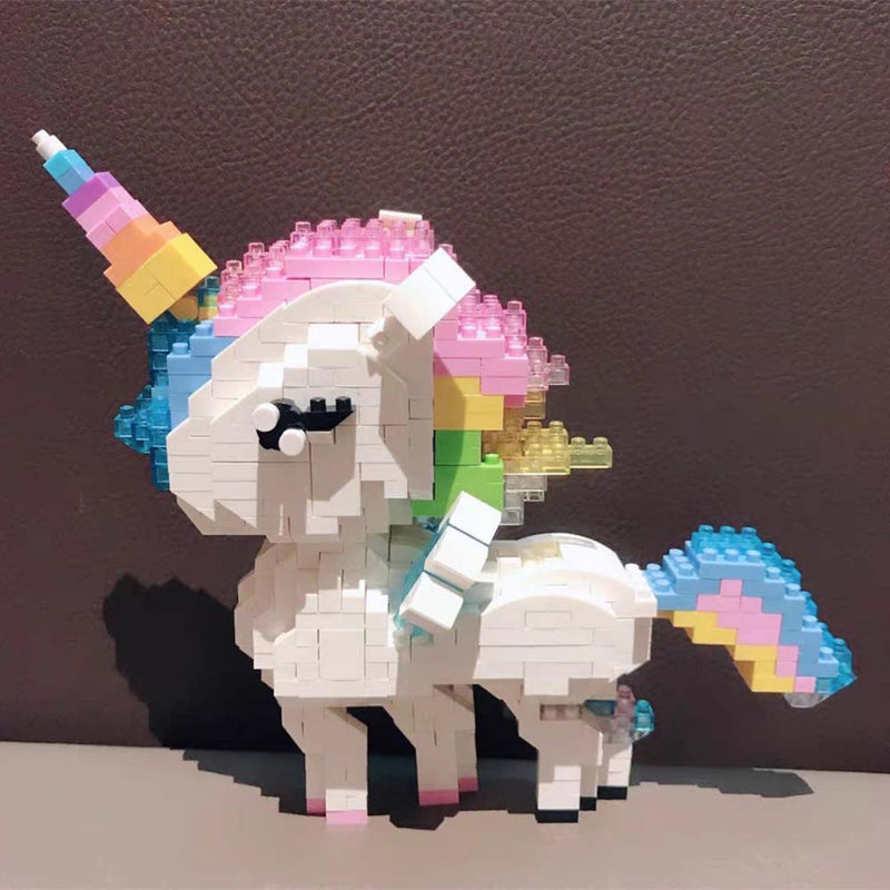 Building Blocks Unicorn Cartoon Model Educational Bricks DIY Kids Toy - Toysoff.com