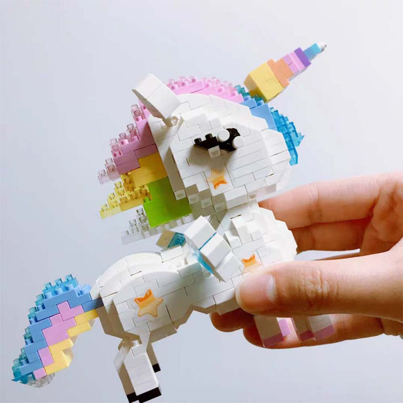 Building Blocks Unicorn Cartoon Model Educational Bricks DIY Kids Toy - Toysoff.com