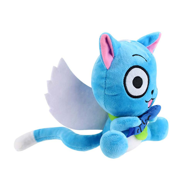 Fairy Tail Blue Happy with fish Plush Doll Cartoon Toy 30cm