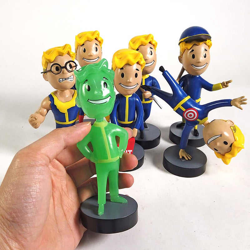 Fallout Vault Boy Radioactive Ricochet Toughness Nerd Rage Bobble Head Action Figure