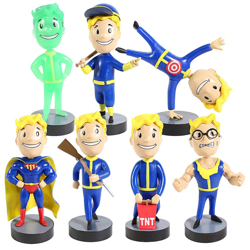 Fallout Vault Boy Radioactive Ricochet Toughness Nerd Rage Bobble Head Action Figure