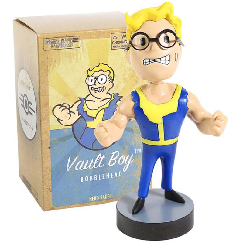 Fallout Vault Boy Radioactive Ricochet Toughness Nerd Rage Bobble Head Action Figure