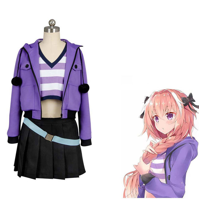 Fate Apocrypha Astolfo Cosplay Costume Purple Jacket Casual Suit